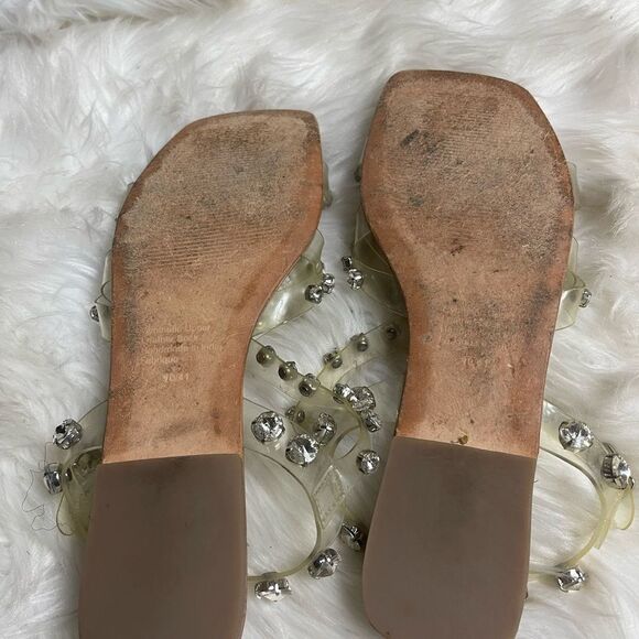 Jeffrey Campbell Rhinestone Studded Clear Strappy Sandals SZ 10 - Picture 10 of 10